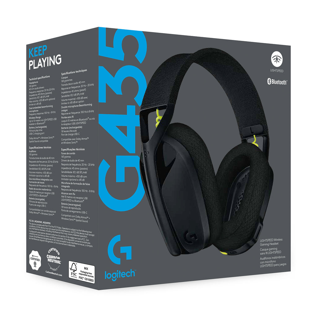 Audífono Gamer Logitech Inalambrico G435 Black Lightspeed