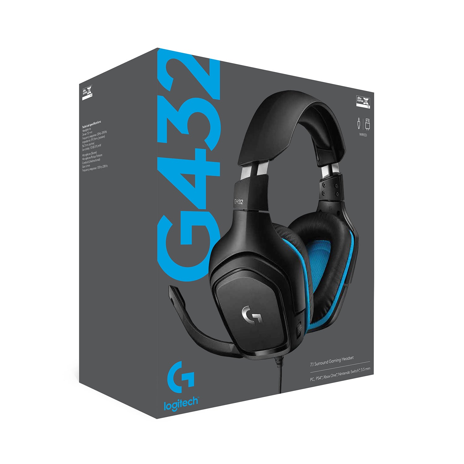 Audífono Gamer Logitech G432 Negro