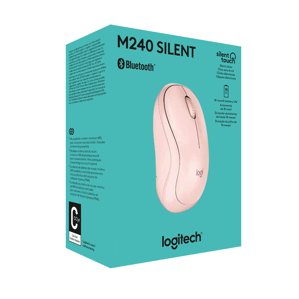 Mouse Logitech M240 Bluetooth Silent Rosado