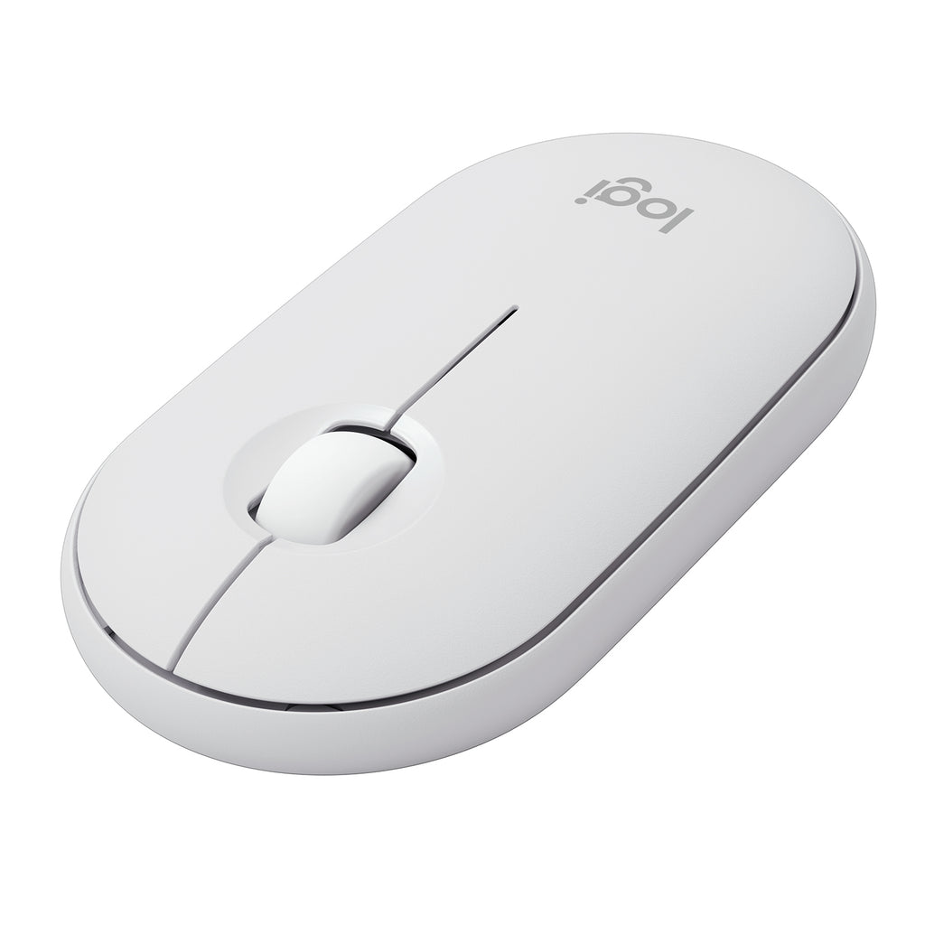 Mouse Pebble Logitech M350s Bluetooth Blanco